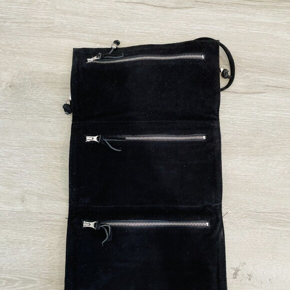 Sara Berman suede clutch Bag with 3 Compartments - Picture 5 of 11